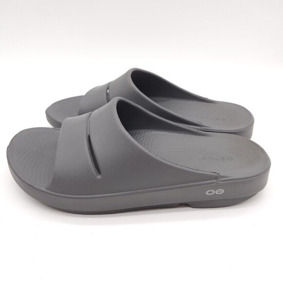 Oofos Ooahh (Mens Size 10) Slip On Comfort Slides Recovery Sandals Gray - Picture 2 of 8